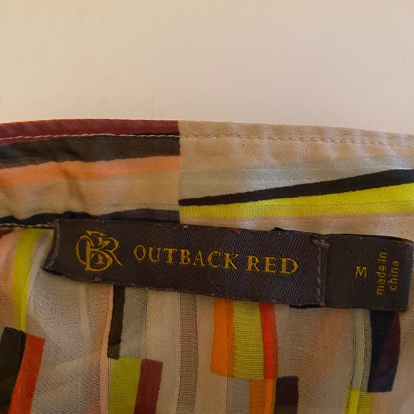 Vintage Limited Outback Red Sheer Sleeveless Button Up Blouse - Picture 3 of 3